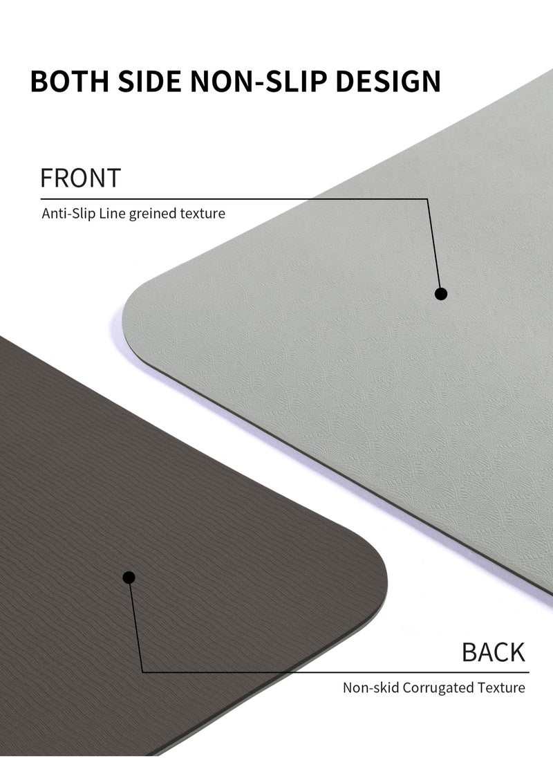 Anti-slip mat for Exercise Yoga  Fitness Sport mat with case and carrying straps. Thickness of 6 mm