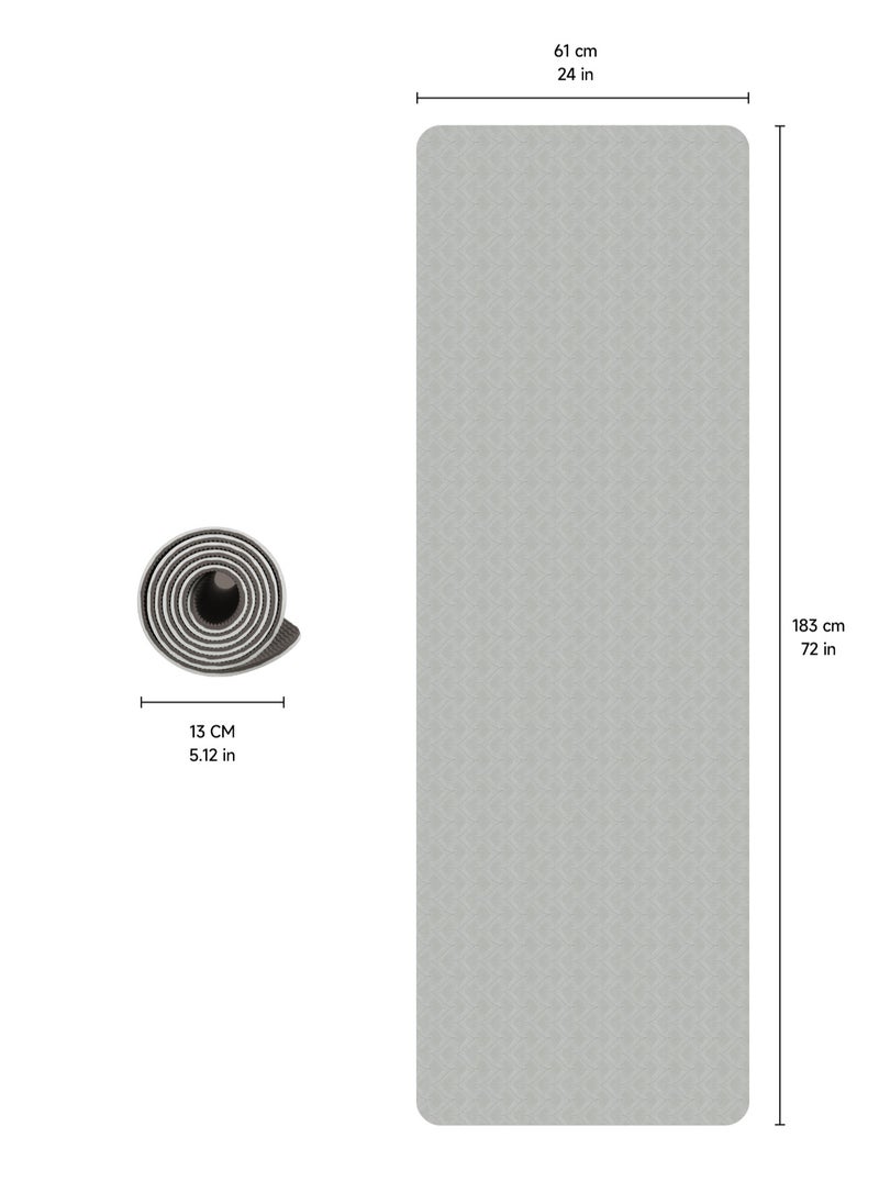 Anti-slip mat for Exercise Yoga  Fitness Sport mat with case and carrying straps. Thickness of 6 mm
