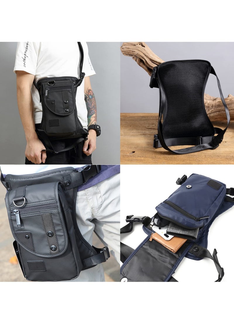 Waterproof Oxford Drop Leg Bag, Versatile Adjustable Messenger Bag for Men, Perfect for Motorcycle Riding, Hiking, Travel, Fishing and Cycling