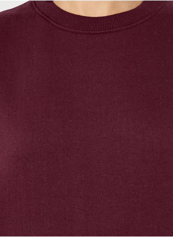 Oversized Plain T-Shirt with Dropped Shoulder