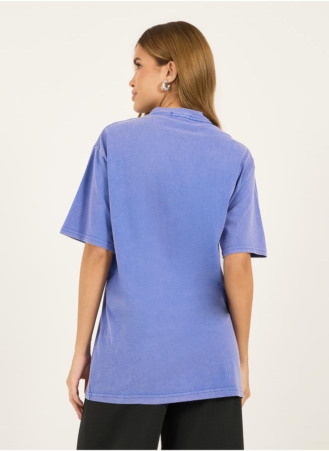 Acid Washed Oversized Dropped Shoulder T-Shirt