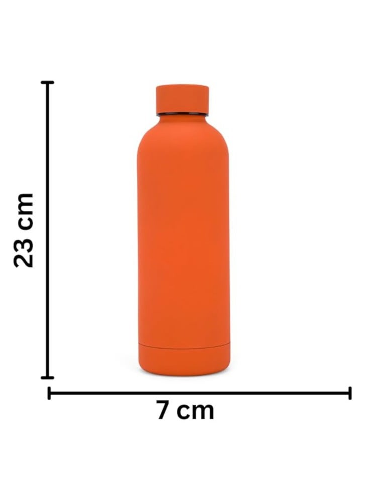 Premium Orange Thermos Bottle – 500 ml Double-Walled Vacuum Insulated, 12 Hours Hot & 24 Hours Cold, Leak-Proof Design for Sports, Gym, Tea, Coffee, and Herbal Drinks
