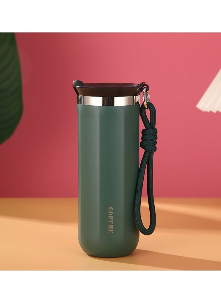 Double layer vacuum cup,coffee cup with rope, outdoor portable sports bottle,500ml