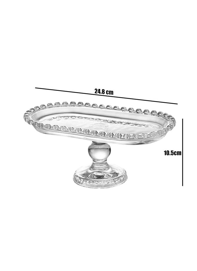 1 Piece Clear Glass Snacks Serving Tray Fruits Candy  Cakes Storage Plate Decorative