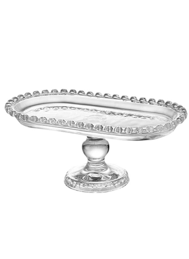 1 Piece Clear Glass Snacks Serving Tray Fruits Candy  Cakes Storage Plate Decorative