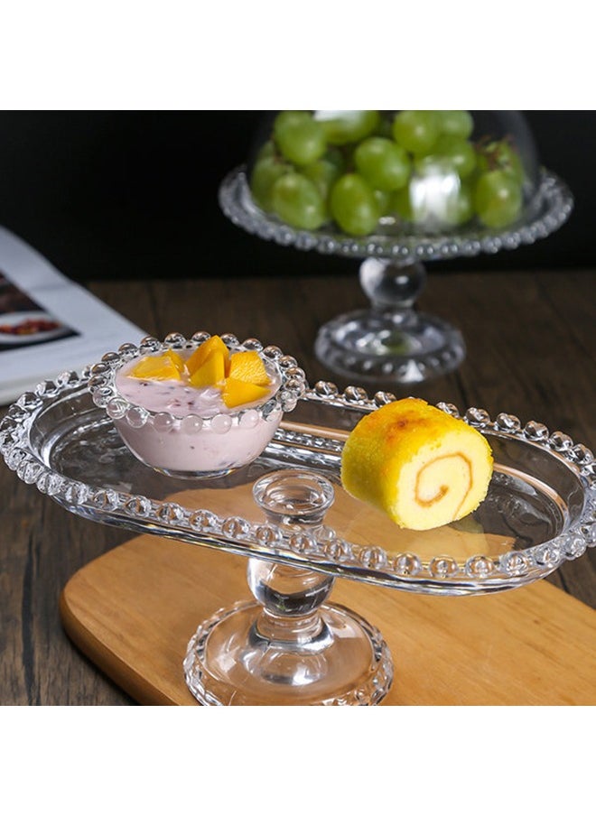 1 Piece Clear Glass Snacks Serving Tray Fruits Candy  Cakes Storage Plate Decorative