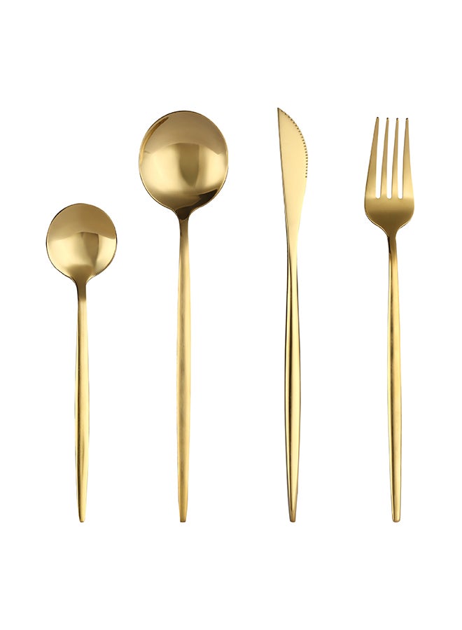4 Piece Stainless Steel Cutlery Set Gold