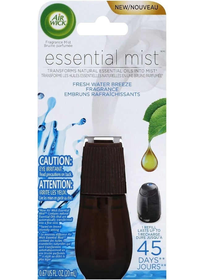 Air Wick Essential Oils Diffuser Mist Refill, Fresh Water Breeze, 1ct, Air Freshener