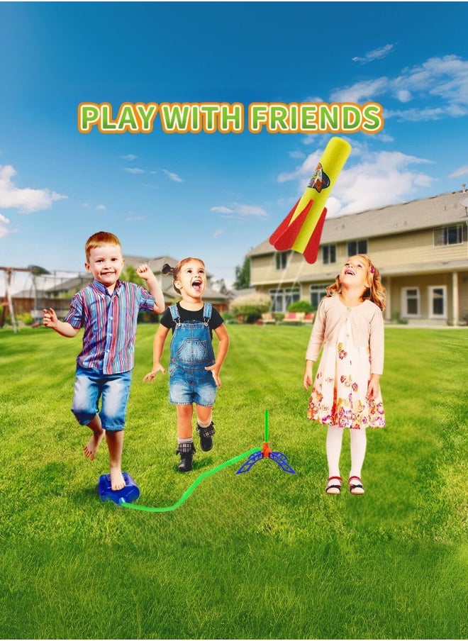 Toys Rocket Launcher for Kids, Christmas Stocking Stuffers for Ages 3 4 5 6 7 8+ Years Old, Stomp Outdoor Toys Games, Toddler Boys Birthday Gifts, Launch up to 120+ft