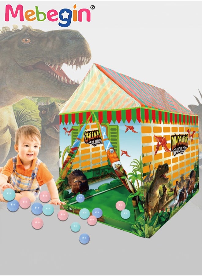 Dino Paradise Play Tent with 20 Sea Balls, Exceptional Dinosaur Themed Pop Up Fort, Ultimate Dino Tent with Spacious Space, Immersive Dinosaur Experience, Easy Assembly and Carry, Perfect for Indoor