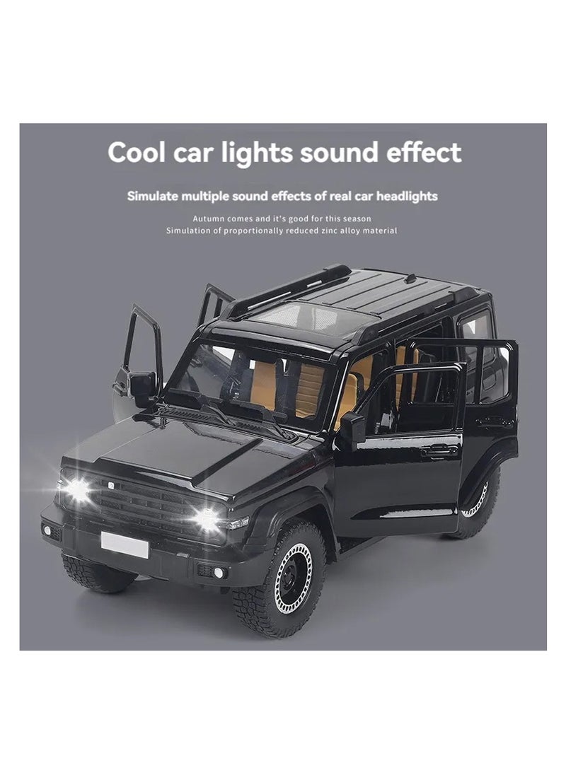 1:24 Scale Die-Cast SUV Model with Lights, Sounds, and Pull-Back Action – Opening Doors & Hood