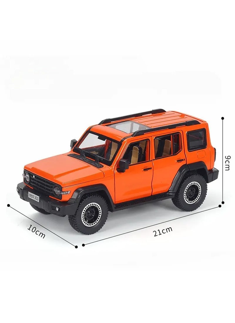 1:24 Scale Die-Cast SUV Model with Lights, Sounds, and Pull-Back Action – Opening Doors & Hood
