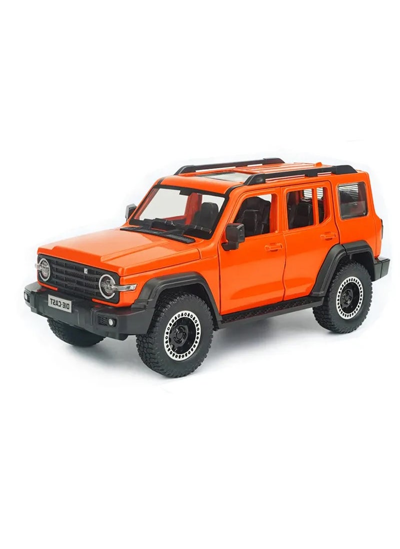 1:24 Scale Die-Cast SUV Model with Lights, Sounds, and Pull-Back Action – Opening Doors & Hood