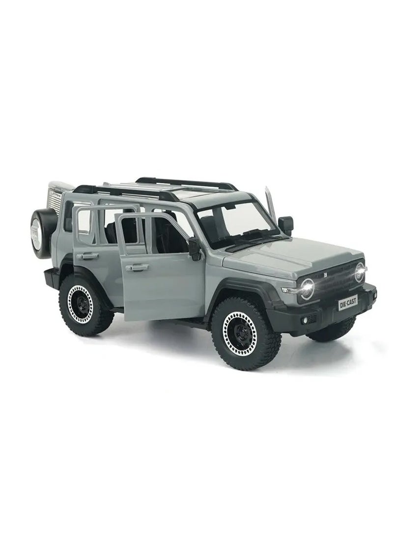 1:24 Scale Die-Cast SUV Model with Lights, Sounds, and Pull-Back Action – Opening Doors & Hood