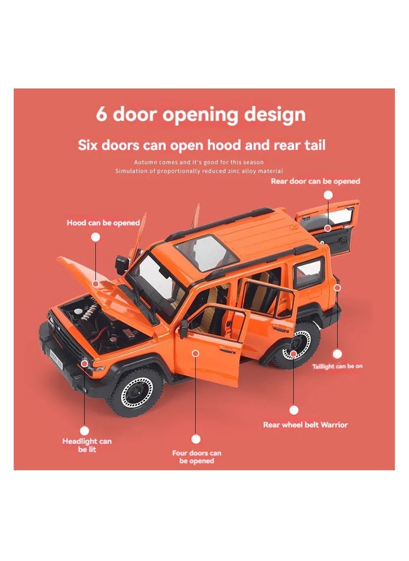 1:24 Scale Die-Cast SUV Model with Lights, Sounds, and Pull-Back Action – Opening Doors & Hood