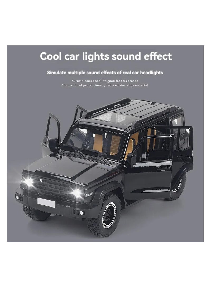 1:24 Scale Die-Cast SUV Model with Lights, Sounds, and Pull-Back Action – Opening Doors & Hood