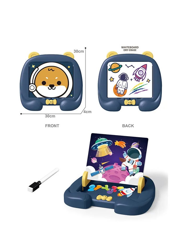 3-in-1 Magnetic Whiteboard Set with 15 pcs Accessories, Space Draw & Learn! Artist & Creative Kids