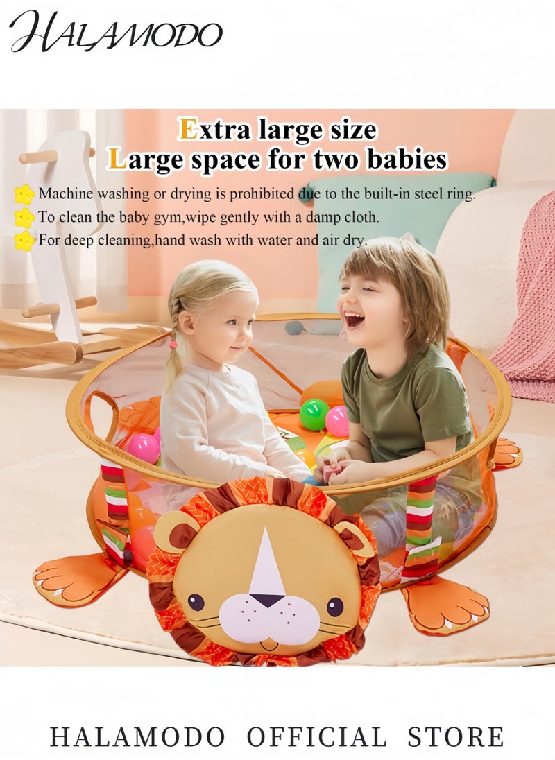 3-in-1 Portable Foldable Baby Play Mat and 30 Balls Activity Gym and Ball Pit with Tummy Time Mat Sensory Toys for Toddlers 0-36 Months