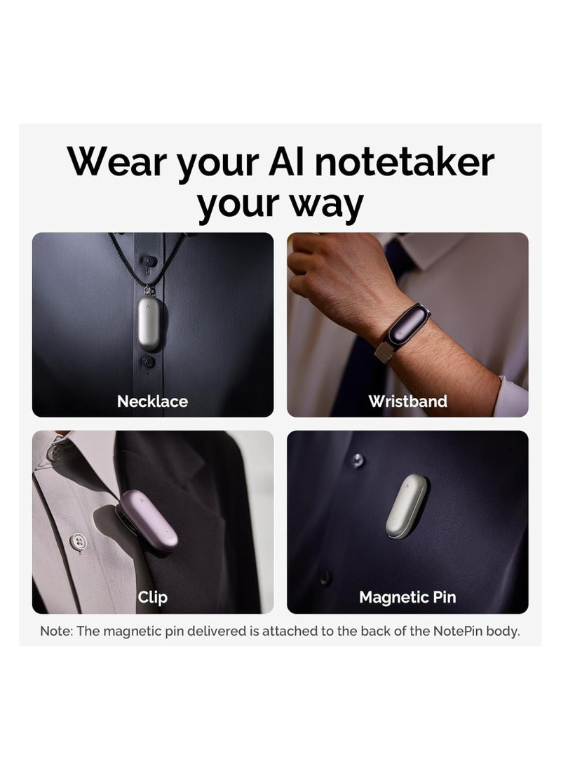 Plaud NotePin Wearable AI Voice Recorder, App Control, Transcribe & Summarize Empowered by ChatGPT (Device Only)