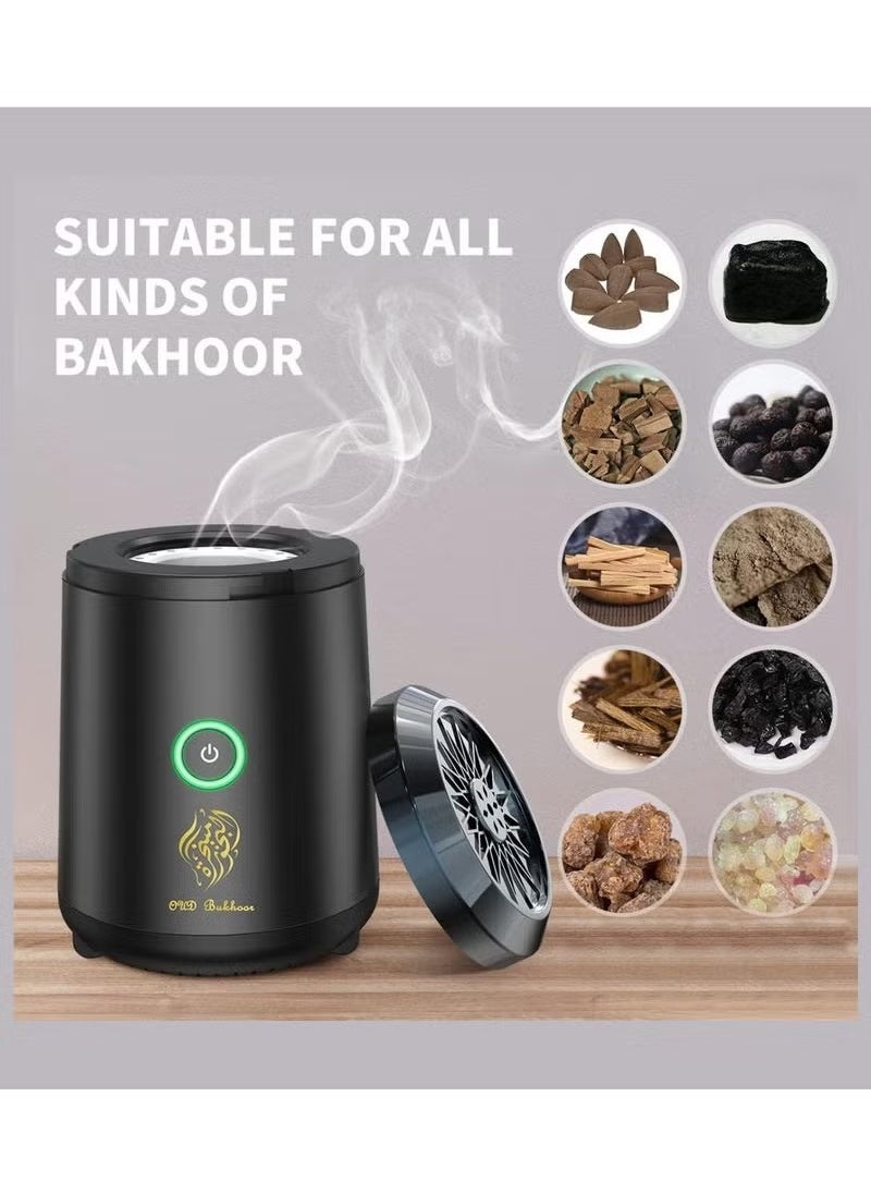 Car Bakhoor with Quran Speaker – Portable Arabian Electronic Aromatherapy Incense Burner, Rechargeable USB-C, Remote & App Control, Mini Aroma Diffuser and Quran Speaker SQ-500