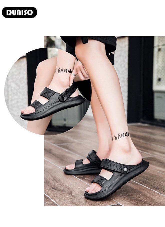 Slides Sandal for Unisex with Thick Bottom, Adjustable Beach Sandal Platform Sandals Comfort Lightweight Ultra Cushion EVA Slippers,Outdoor Non-Slip Casual Beach Sandals(42-43)