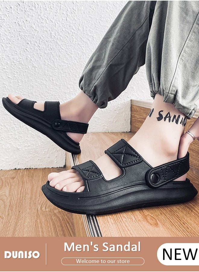 Slides Sandal for Unisex with Thick Bottom, Adjustable Beach Sandal Platform Sandals Comfort Lightweight Ultra Cushion EVA Slippers,Outdoor Non-Slip Casual Beach Sandals(42-43)