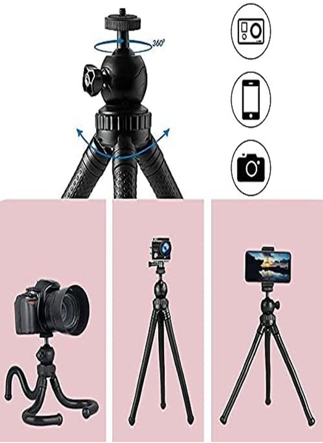 Portable Flexible Tripod for Smartphones & Cameras, Mini Video Blog Stand with Wireless Remote, Compatible with iPhone & Android
