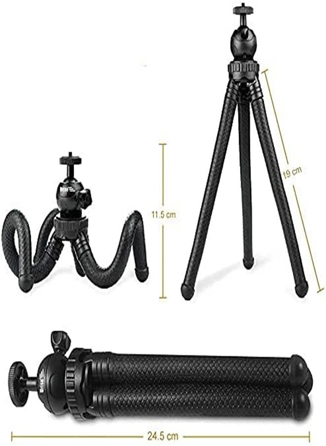 Portable Flexible Tripod for Smartphones & Cameras, Mini Video Blog Stand with Wireless Remote, Compatible with iPhone & Android