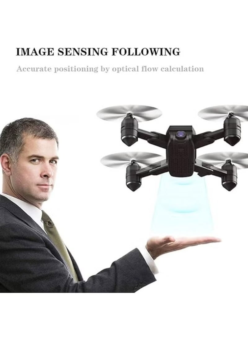 Pihot P10 Mini RC Drone with Multifunctional Features, Follow Me, Gesture Control, Gesture Photo & Recording, Altitude Hold, One-Key Lift, Route Planning, and Auto Home – Black