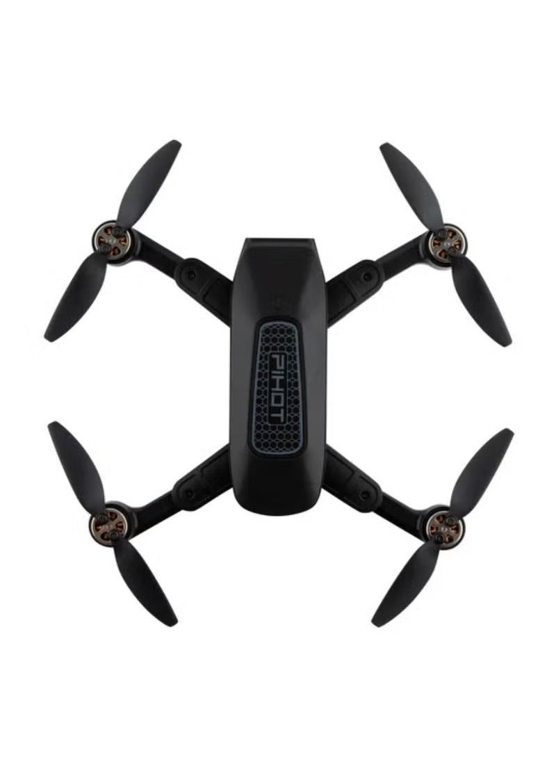 Pihot P30 Portable GPS Mini Drone with Remote Control, Multifunctional Brushless Motor, Visual Positioning, Smart Return, Follow Me, Fly Around, and Route Planning – Black RC Drone