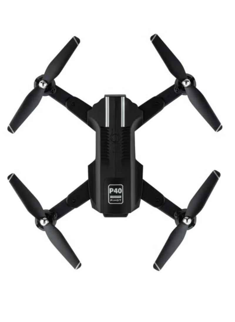 Pihot P40 Multifunctional Portable Mini Drone with Remote Control, Adjustable and App-Controlled, HD Camera, Foldable Design, Carrying Case Included – Black
