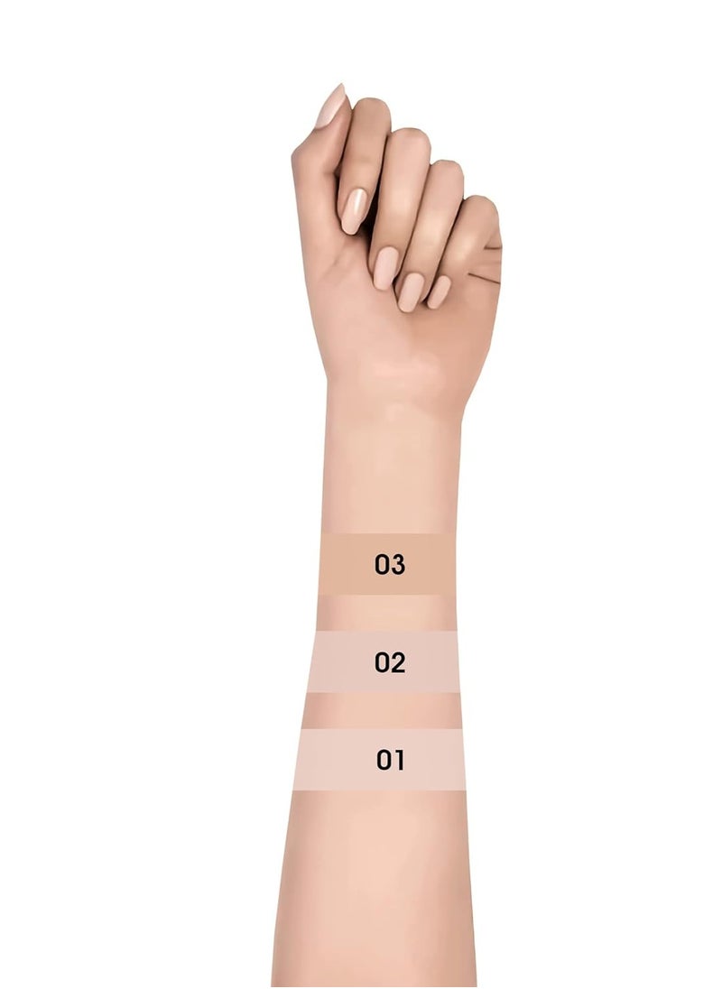 7 in 1 Total Repair Liquid Foundation Full Coverage Oil Free Primer Concealer Moisturizer CC Cream Smooth Radiant Skin Face Makeup 02 - Beige 50g