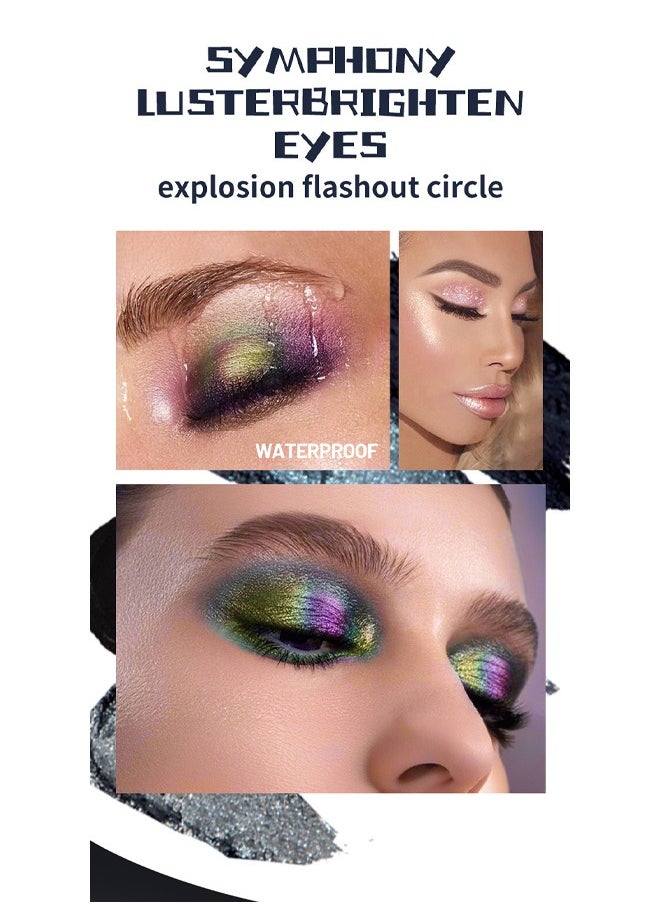 Eye Shadow，5 Color Eyeshadow Palette: Punk, Metallic Shimmer, Matte, Smoky Makeup-Starlight Shine Eyeshadow Palette