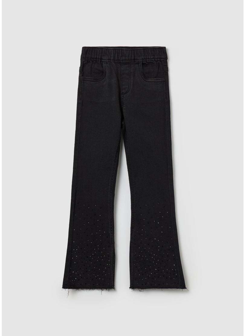 Flare-fit jeggings with diamantÃ©s