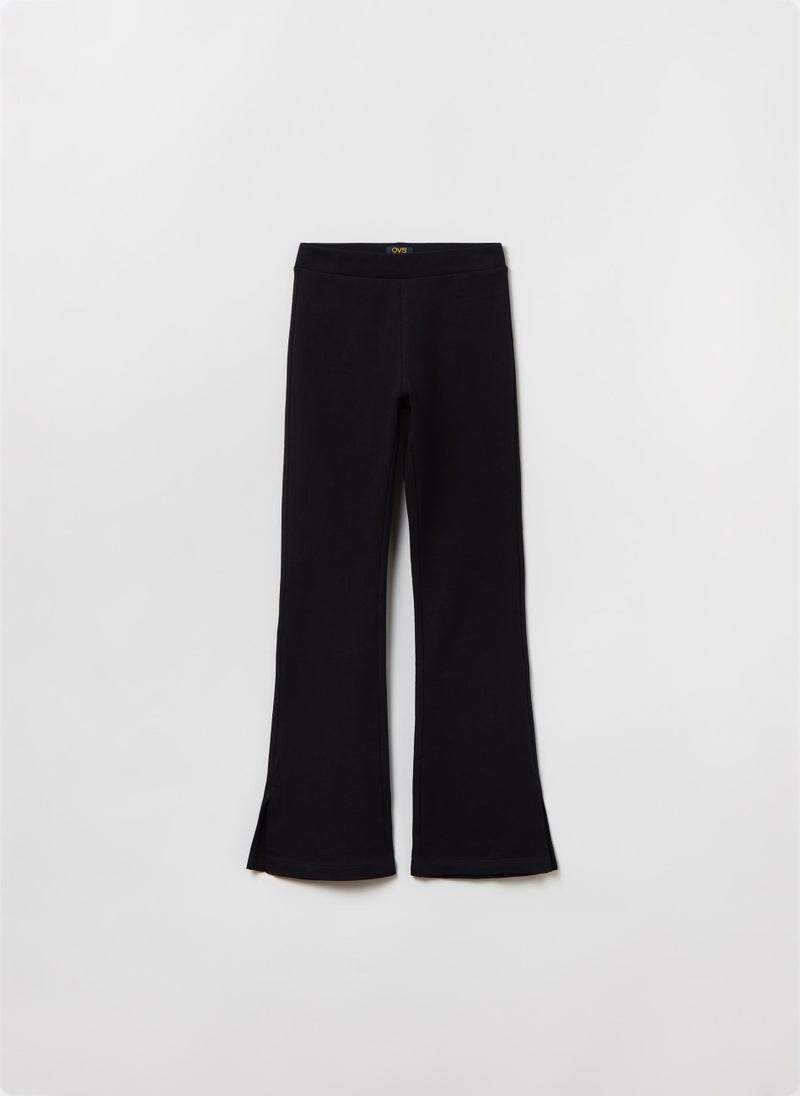Flare-fit treggings with splits