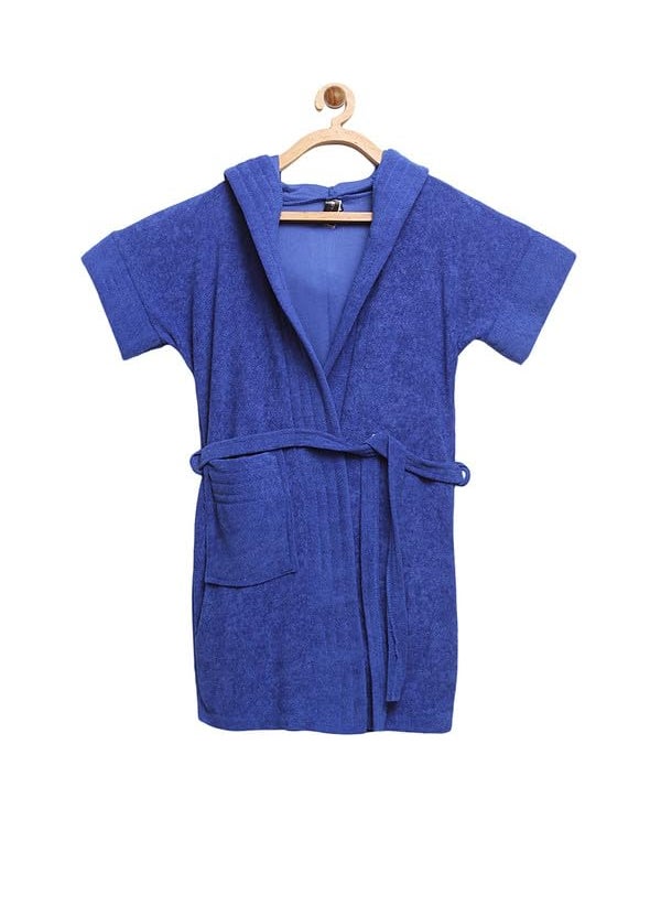 ELEVANTO Unisex Hooded Bathrobe for Boys GirlsROYALBLUE1213YR