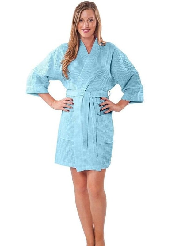 ELSTONE HOME PREMIUM DRY TECH TERRY MATERIAL HALF SLEEVE WITH FRONT POCKET UNISEX BATHROBE Bathing Gown Light Weight Highly Absorbent Luxurious Pack of 1 Multi 13