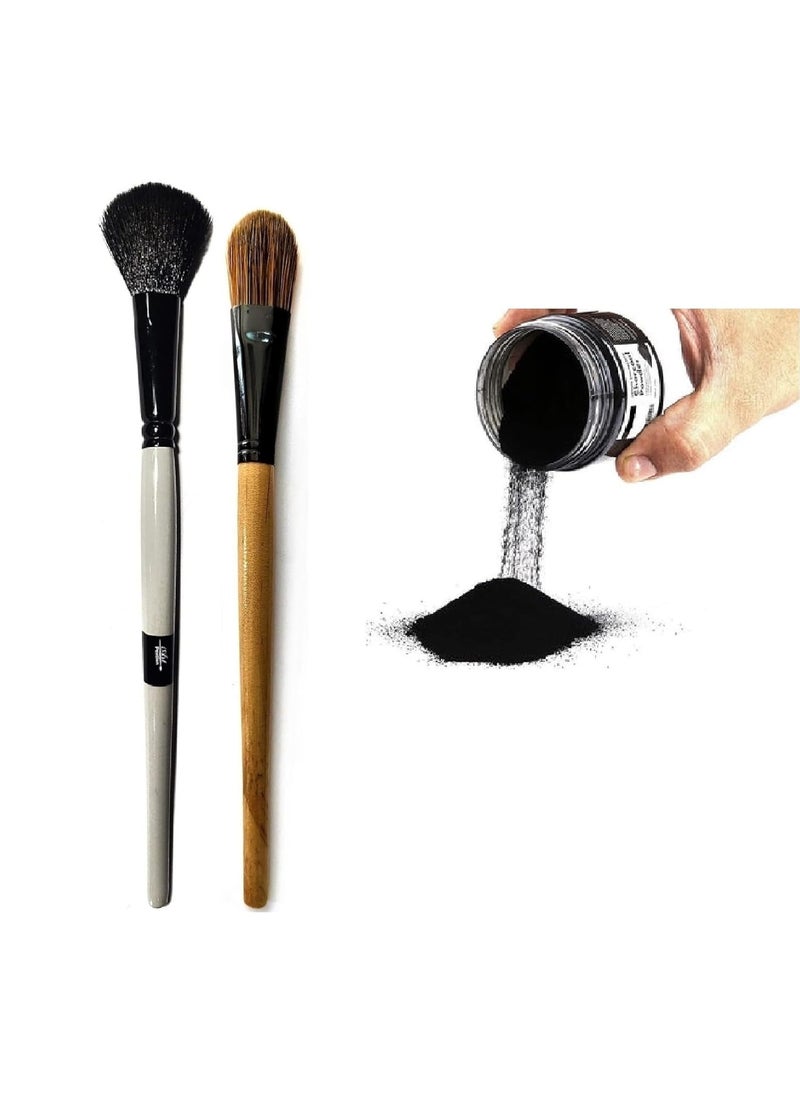 ChiggiWiggi Art 1 Pcs Foundation Blending Brush 1 Pcs Blending Brush and 30 Gram Charcoal Powder