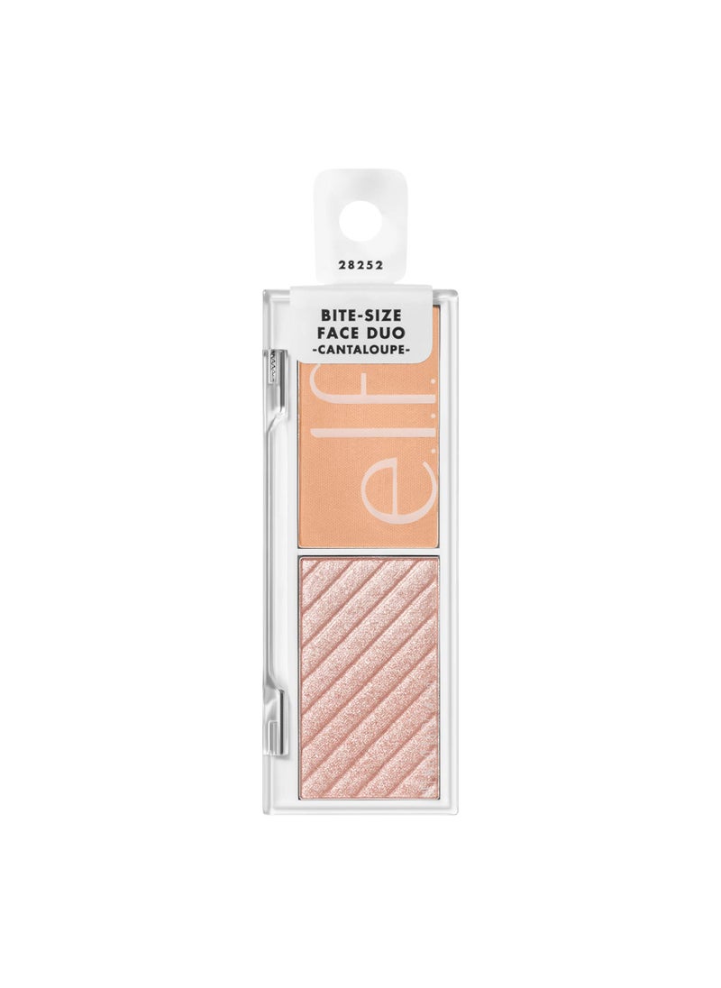elf Cosmetics BiteSize Face Duo Highlighter Bronzer  Blush Palette Highly Pigmented Cantaloupe 0049 Oz 14g 0049 ounces
