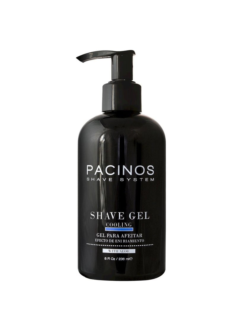 Pacinos Shave Gel - Cooling Gel with Aloe Vera - Moisturizing Mens Shaving Gel - 8 Fl. Oz