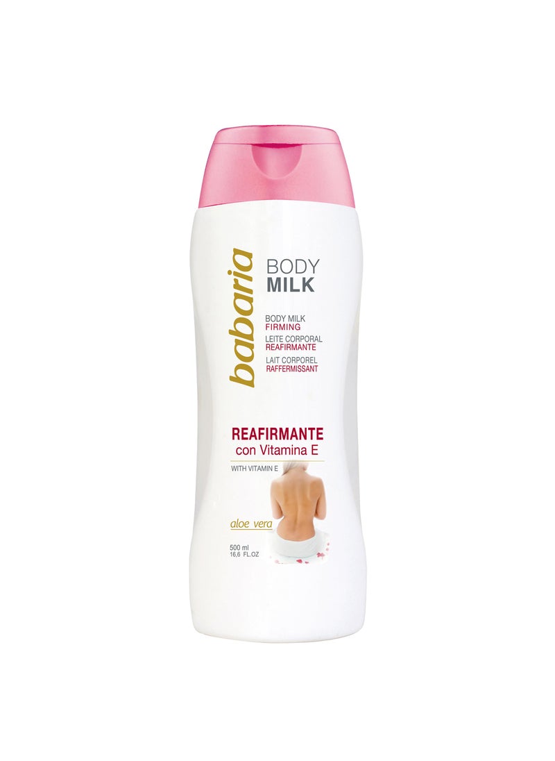 Babaria Firming Body Milk - Soothing and Smoothing Properties - Helps Protects and Regenerates Your Epidermis - Infused with Aloe Vera and Vitamin E - Suitable for All Skin Types - 16.6 oz