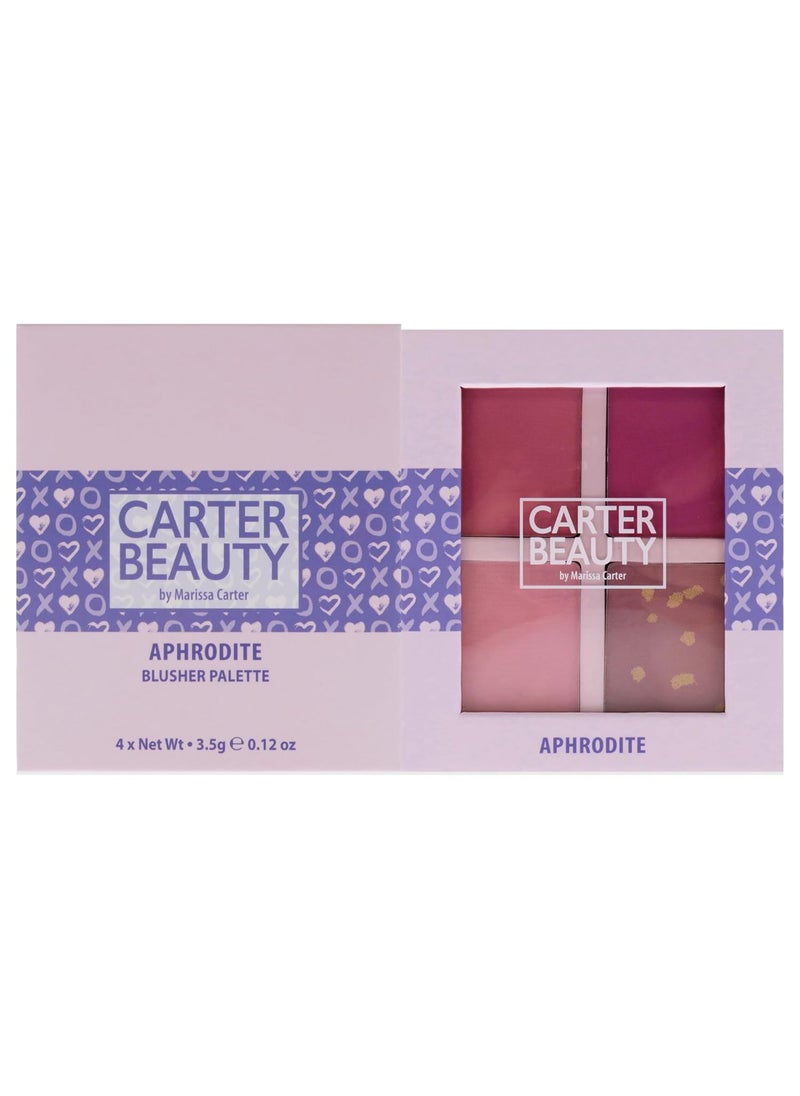 Carter Beauty By Marissa Carter Blusher Palette  Highly Pigmented  3 Matte Shades And 1 Shimmer  Flush Of Natural Colour To The Complexion  CoolToned Palette  Aphrodite  048 Oz