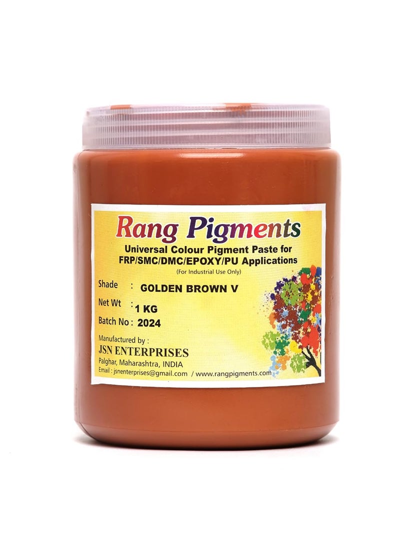 Rang Pigments I Pigment Paste For Epoxy Applications I Ideal For Epoxy Art l Shade GOLDEN BROWN V 1KG