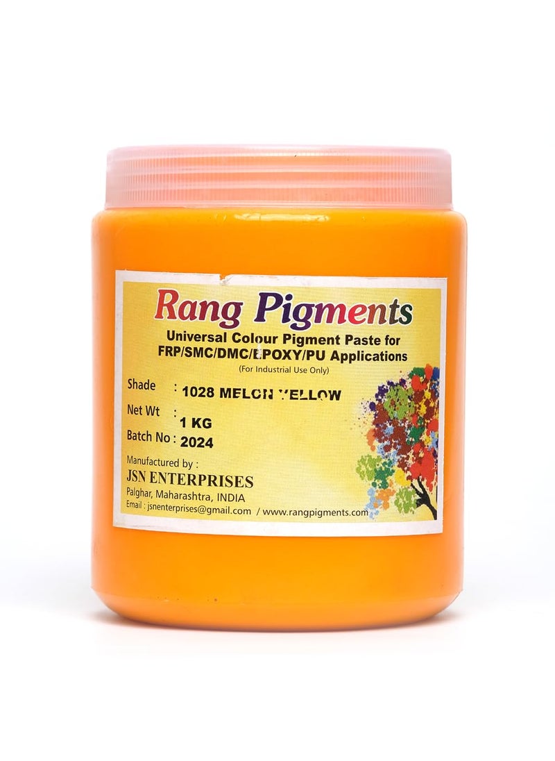 Rang Pigments I Pigment Paste For Epoxy Applications I Ideal For Epoxy Art l Shade RAL 1028 MELON YELLOW 1 KG