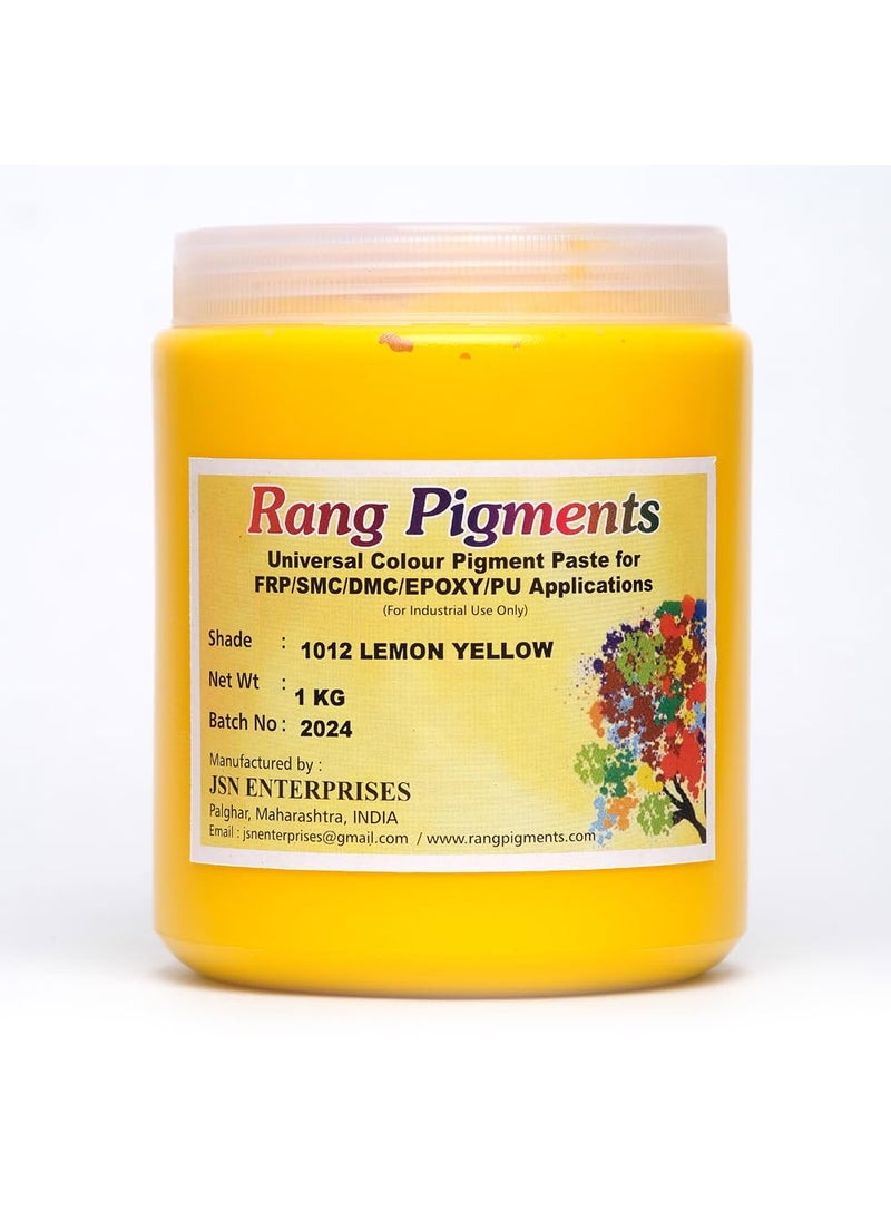 Rang Pigments I Pigment Paste For Epoxy Applications I Ideal For Epoxy Art l Shade RAL 1012 LEMON YELLOW 1 KG