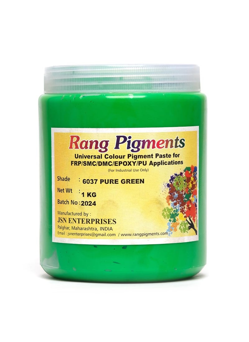 Rang Pigments I Pigment Paste For Epoxy Applications I Ideal For Epoxy Art l Shade RAL 6037 PURE GREEN 1 KG