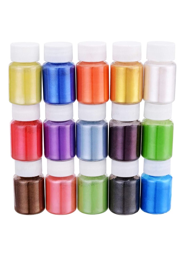 Western World WorldWesties Mica fine Powder 15 Colours for Making Cosmetic Candle Making Arts and Crafts Bath Soaps Different Colors Nail ArtResin multicolor 15g eachPack of 15