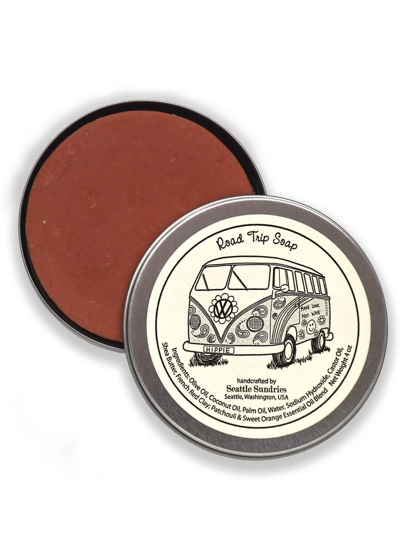 Seattle Sundries Patchouli Soap Bar for Women & Men - 1 (4oz) Handmade Bar Soap in a Retro Gift Tin - Boho Aesthetic Stocking Stuffer Idea