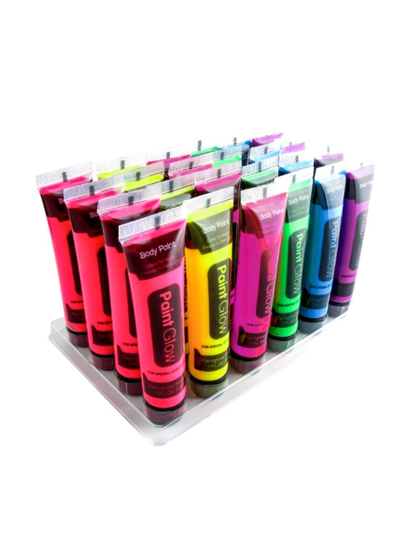 Trusmile face colour paint glow Neon fluorescent25 ml each tube colour paint Glowpack of 6