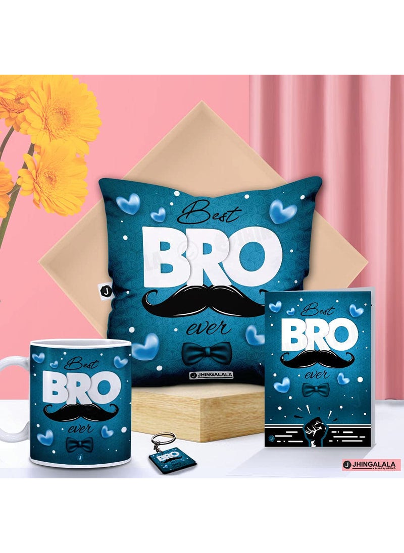 Jhingalala Gift for Brother Best Bro Ever Printed Combo Gifts for Brother for Birthday Anniversary and Raksha Bandhan 2340